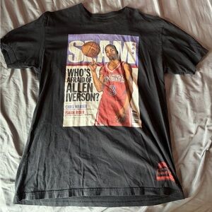 Vintage Allen Iverson SLAM Magazine Graphic Tee - Black with Red Print